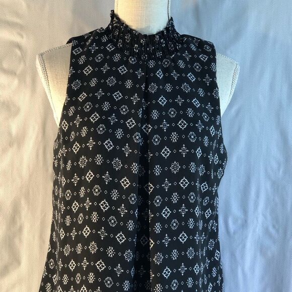 Speechless Black & White A Line Sleeveless Mandarin Collar Dress M - Picture 2 of 10